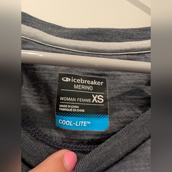 Icebreaker Merino Cool Lite Long Sleeve Crew Sphere Grey Gray Size XS Wool - Picture 2 of 4